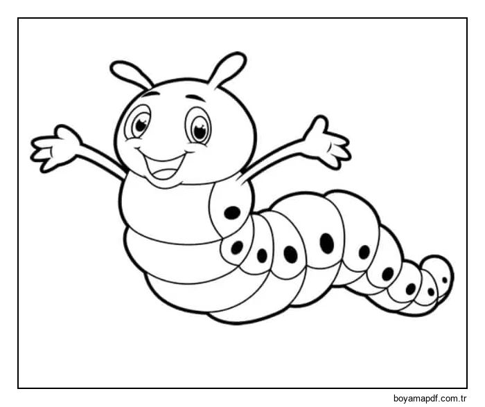 Temel Mutlu Solucan Boyama Sayfası