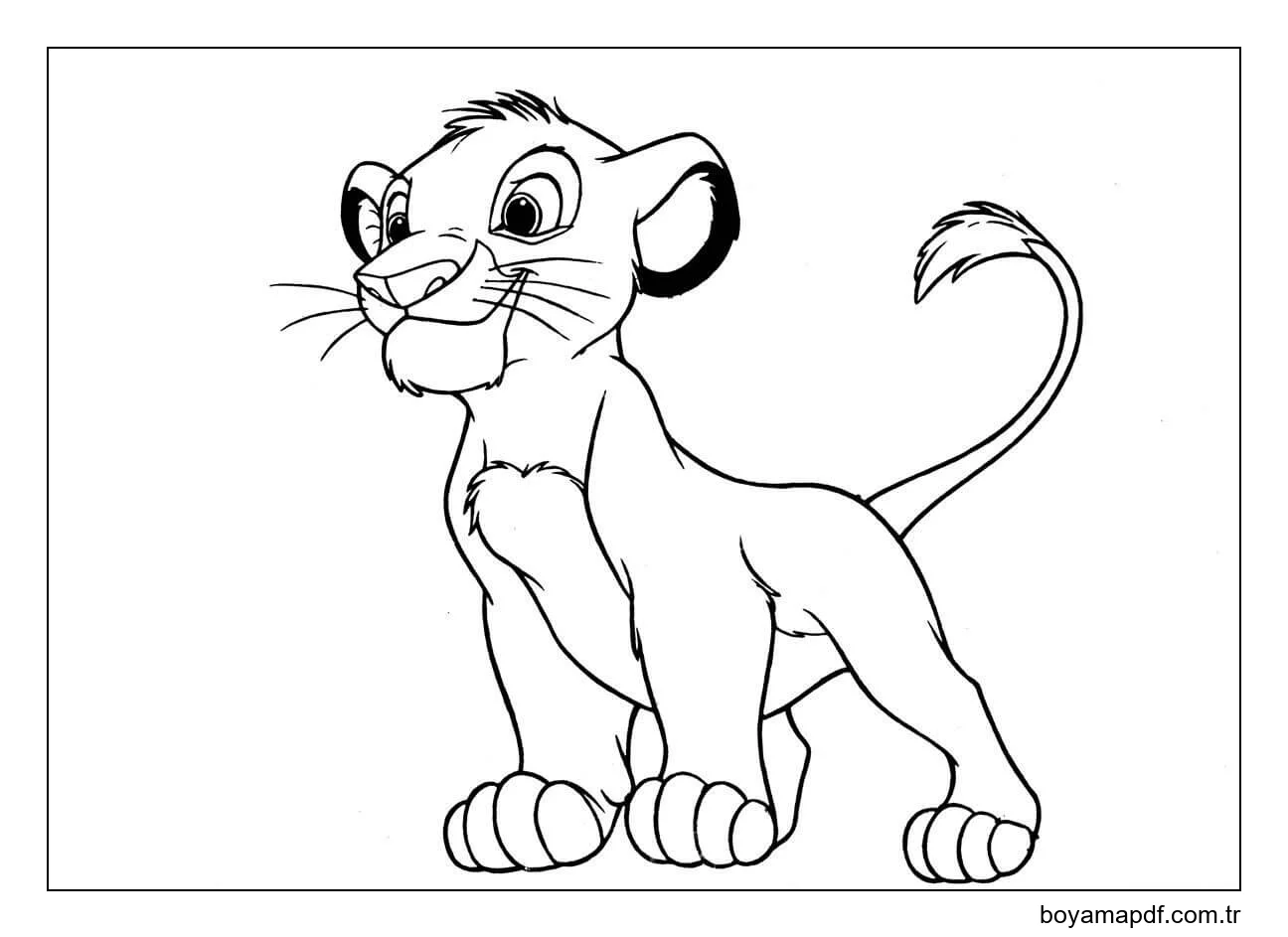 Temel Simba Boyama Sayfası