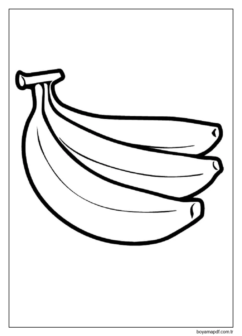 Temel Üç Muz Boyama Sayfası