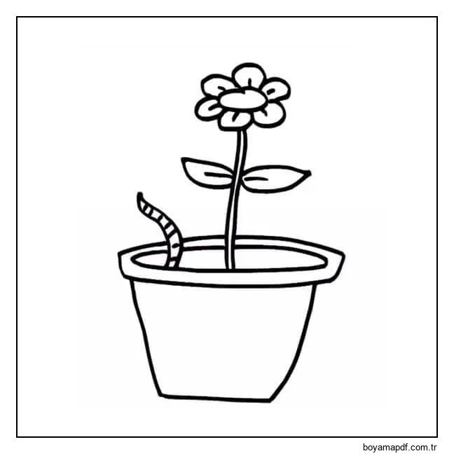 Tenceredeki Solucan Boyama Sayfası