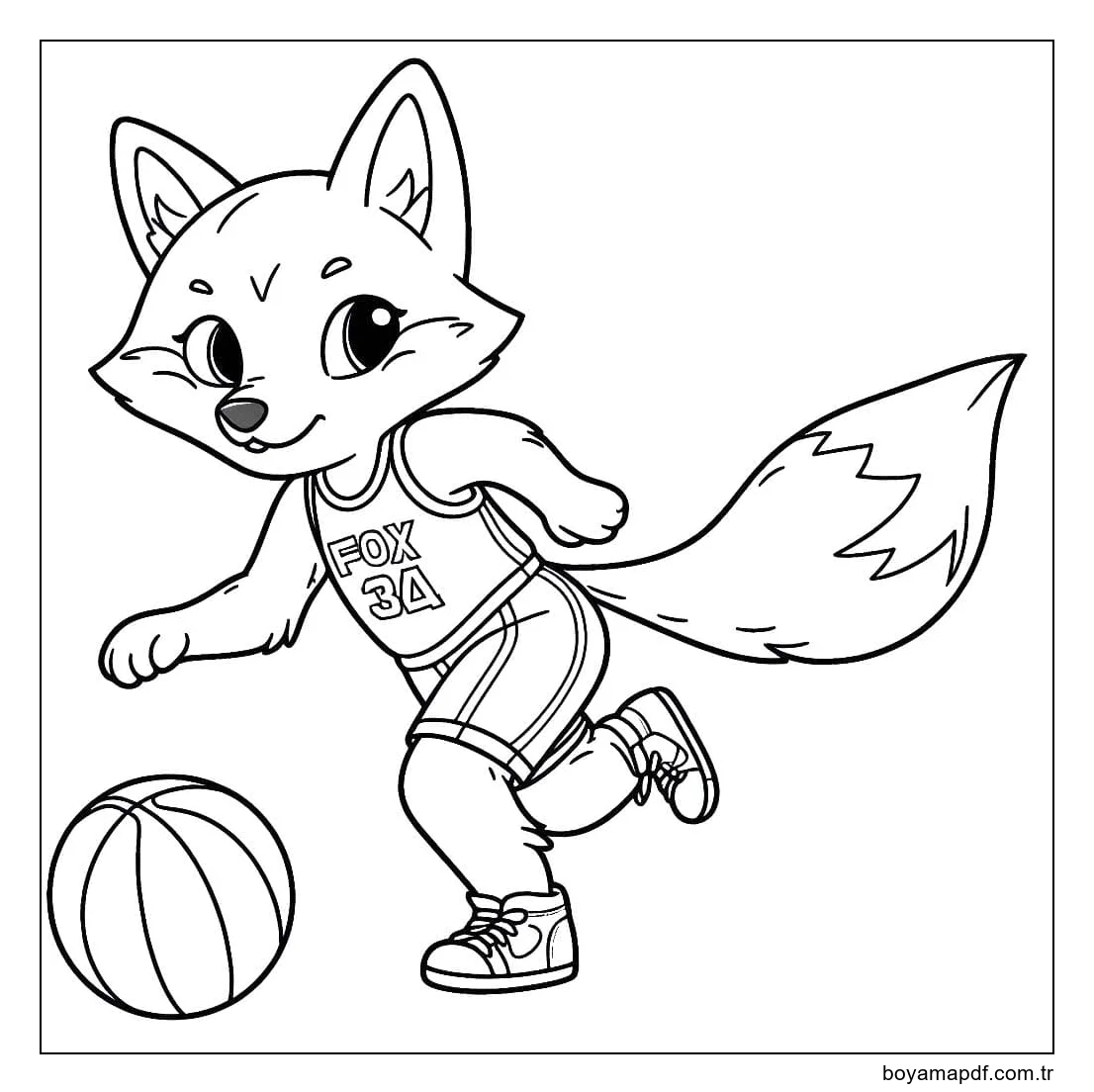 Tilki resmi çiz Boyama Sayfası