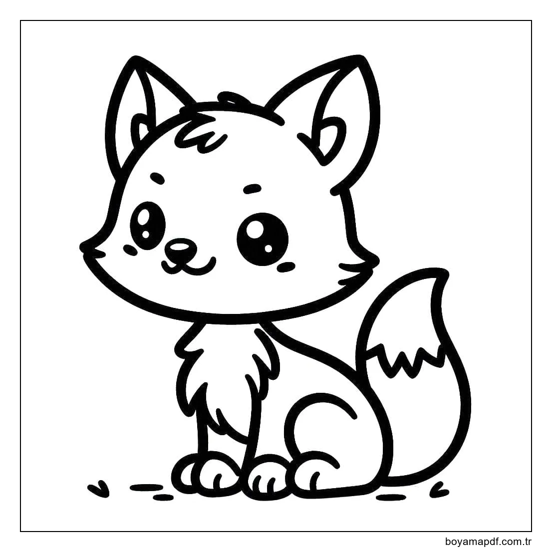 Tilkiyi sevimli çiz Boyama Sayfası