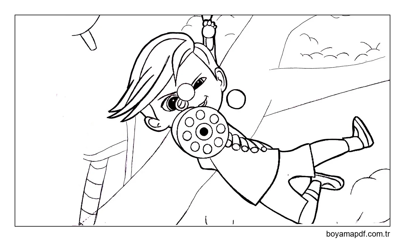 Tim patron bebek Oyuncak tabanca Boyama Sayfası