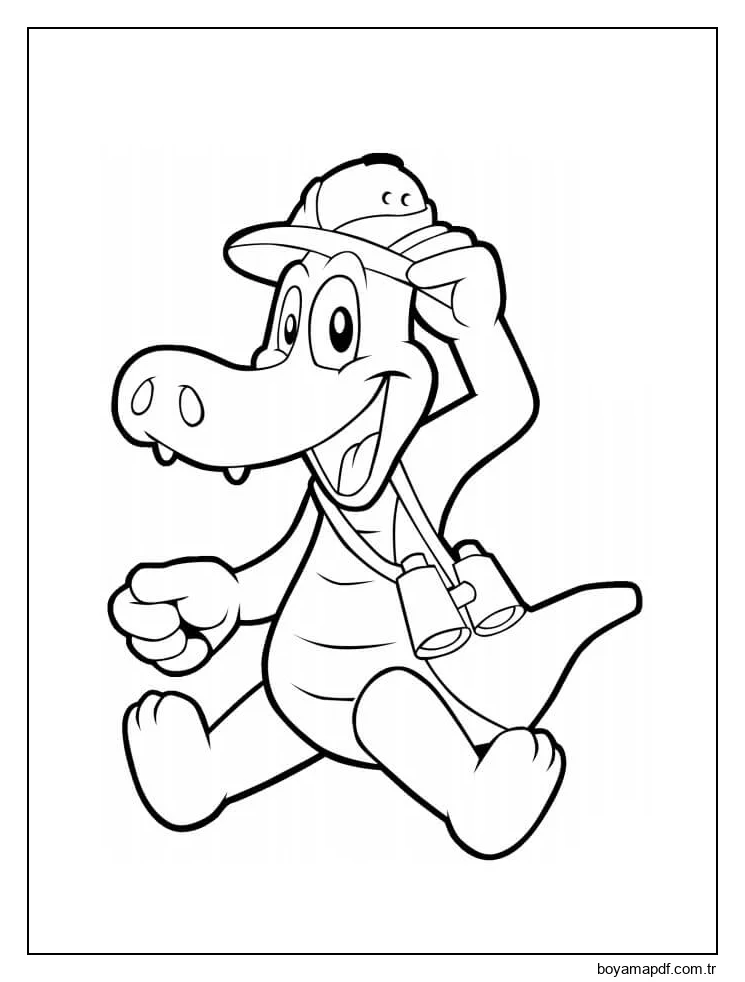 Timsah Eğlencesi Boyama Sayfası