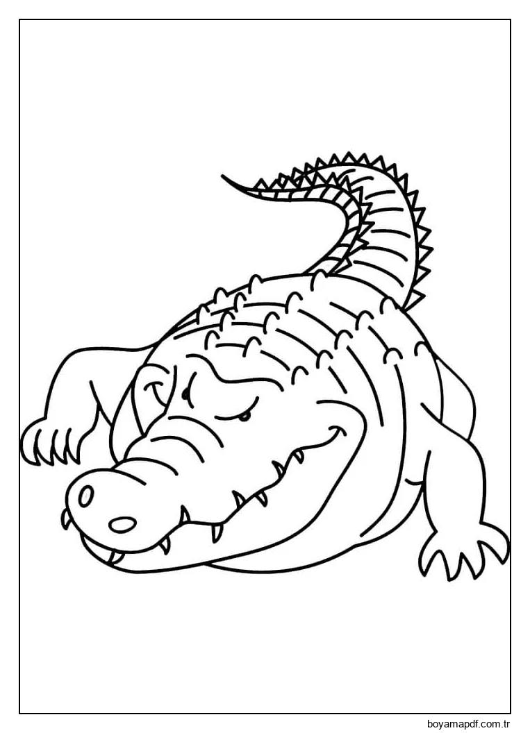 Timsah Yürüyüşü Boyama Sayfası