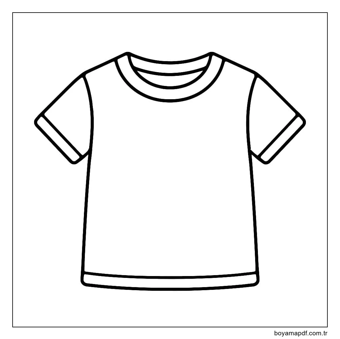 Tişört Basit Boyama Sayfası