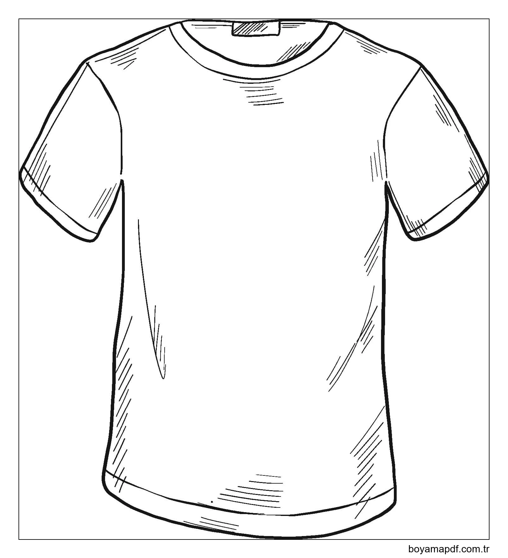 Tişört çocuklar için ücretsiz Boyama Sayfası
