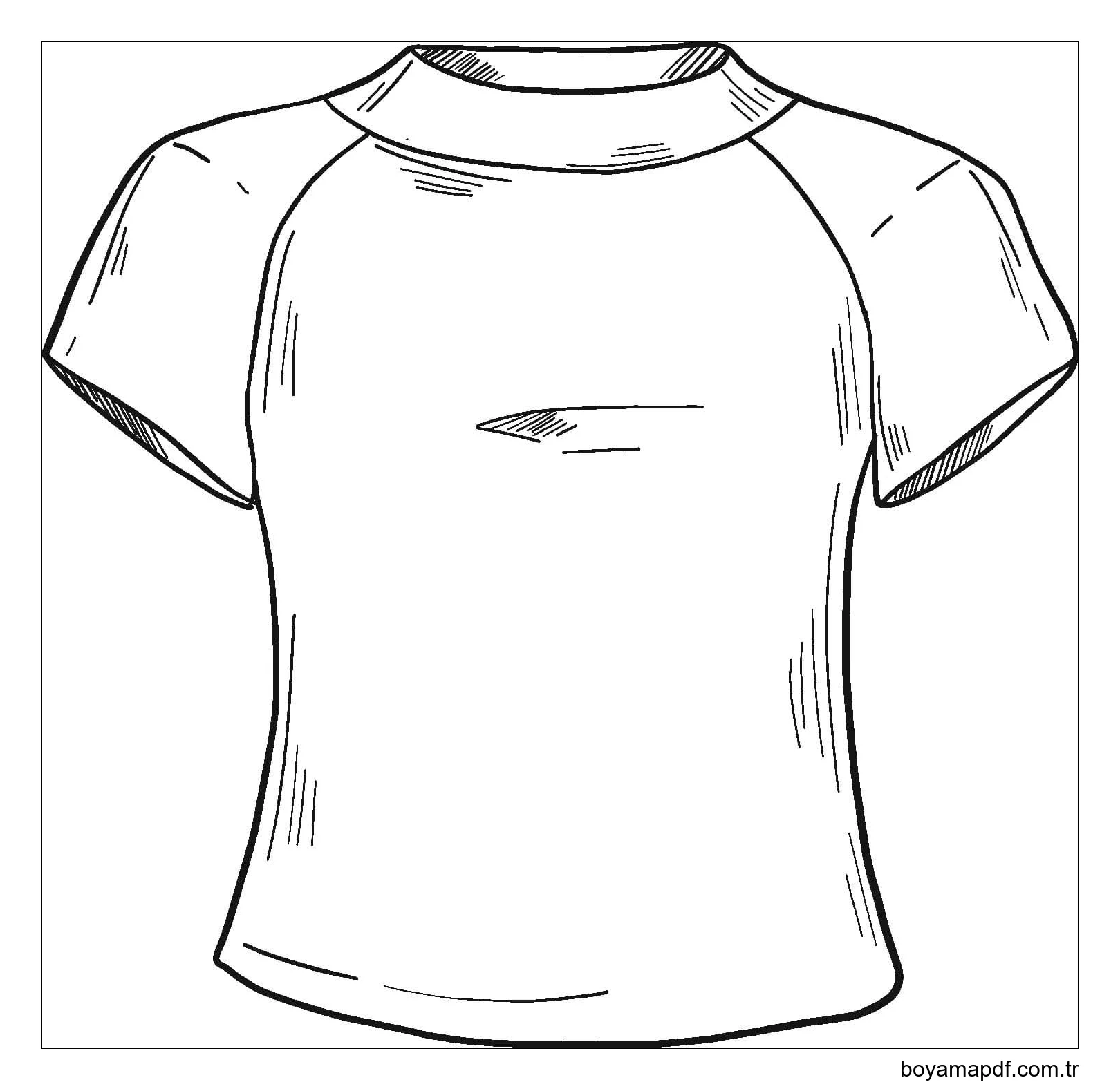 Tişört çocuklar için yazdırılabilir Boyama Sayfası