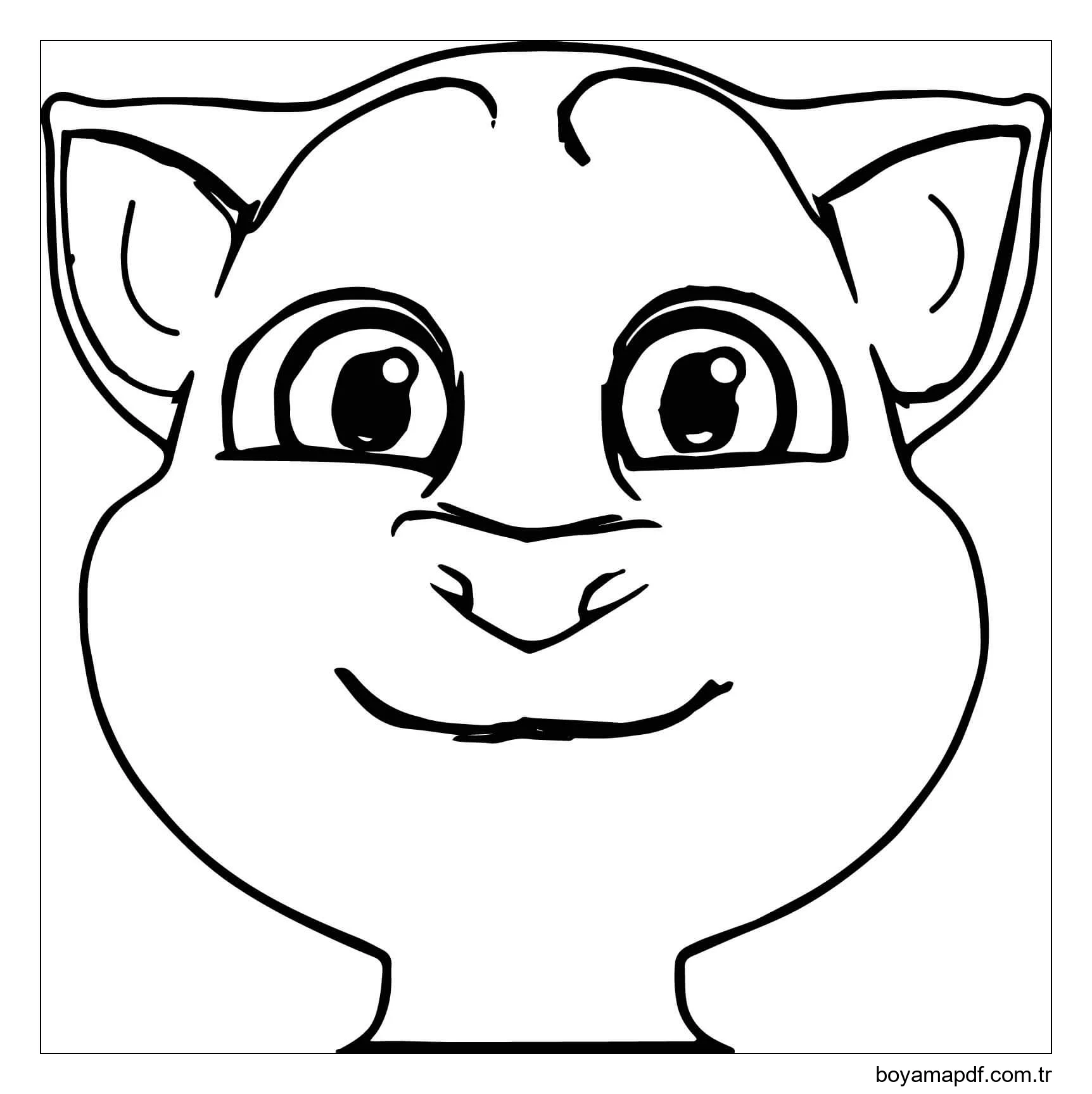 Tom Konuşan Kedi Önü Boyama Sayfası