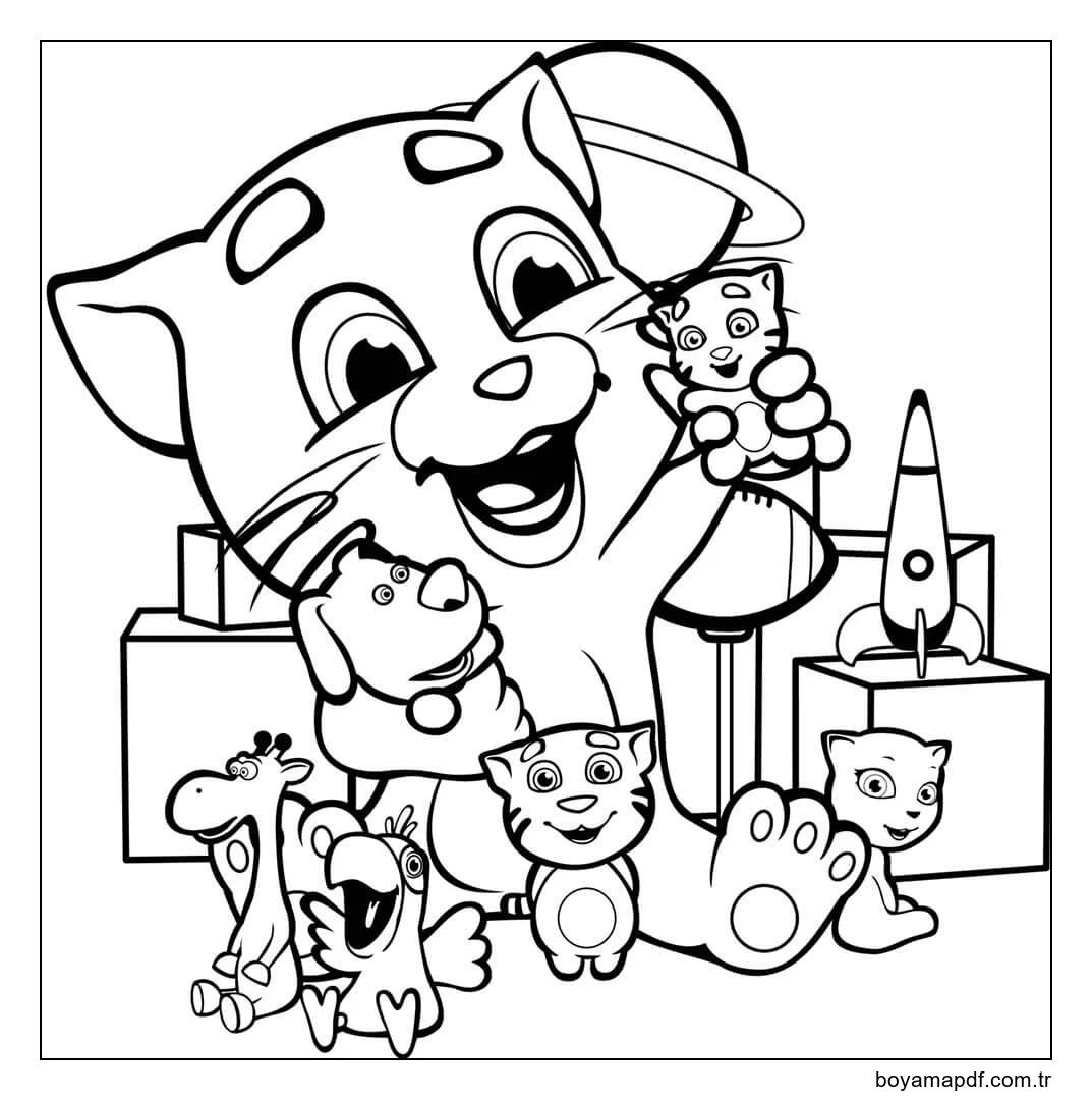 Tom'la Oynama Zamanı Boyama Sayfası