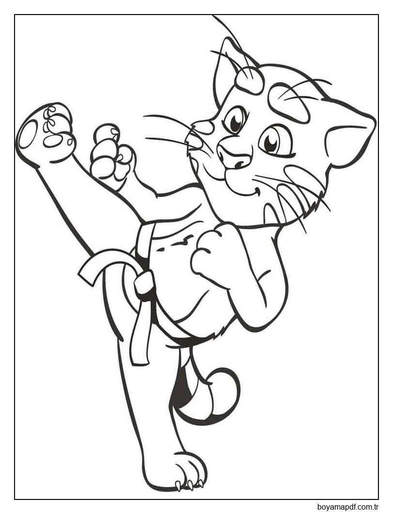 Tom'un Dövüş Sanatları Boyama Sayfası
