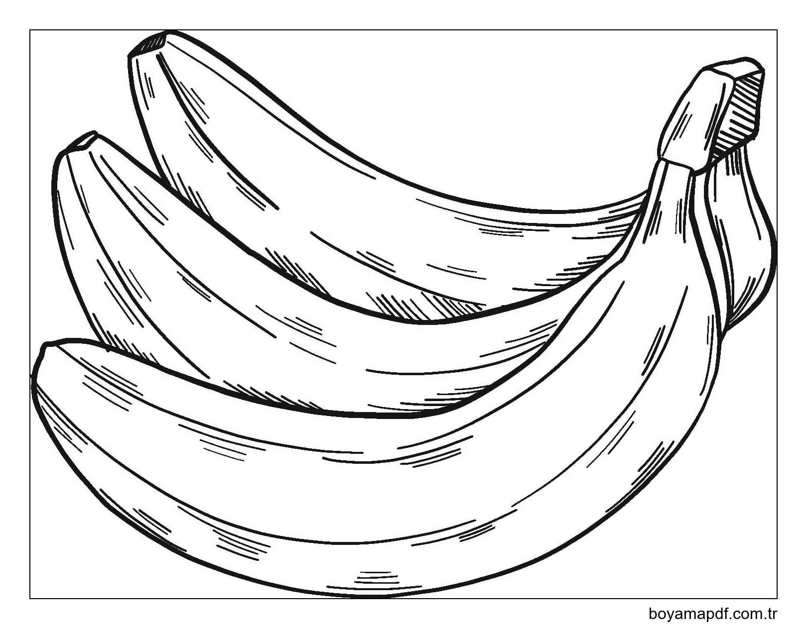 Üç Muz Boyama Sayfası