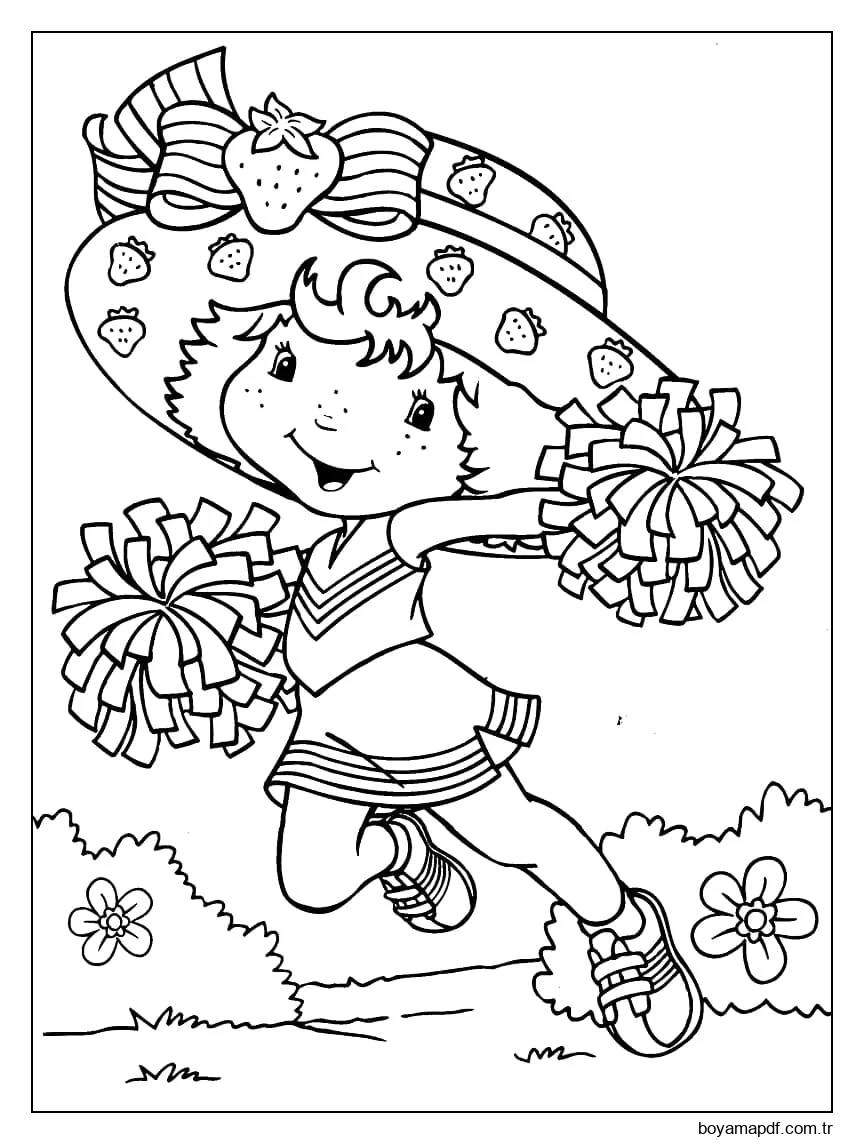 Ücretsiz Çilekli Pasta Boyama Sayfası