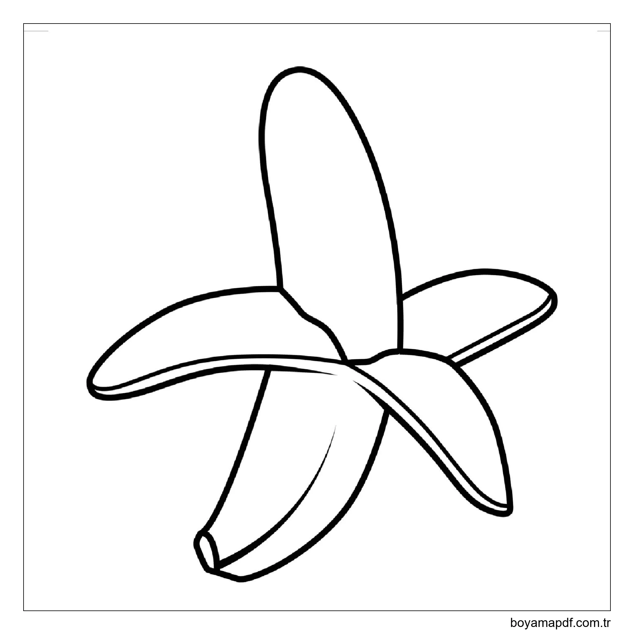 Ücretsiz Muz Boyama Sayfası