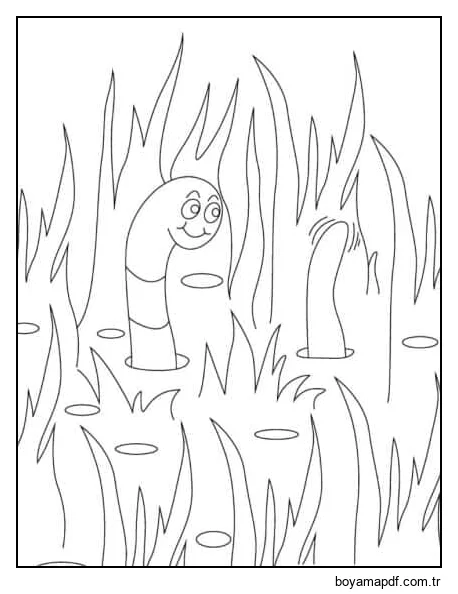 Ücretsiz Solucan Boyama Sayfası