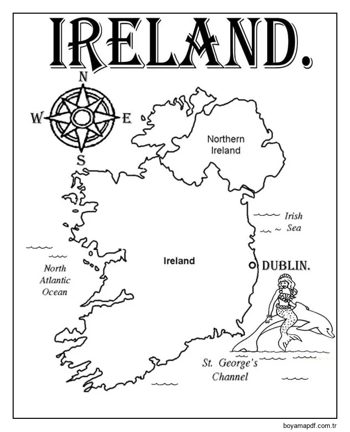 Ücretsiz Yazdırılabilir İrlanda Boyama Sayfası