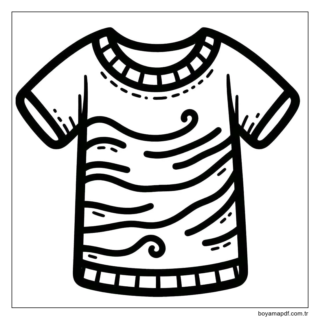 Ücretsiz yazdırılabilir Tişört Boyama Sayfası