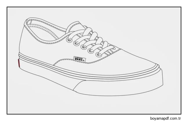 Ünlü Vans ayakkabıları Boyama Sayfası