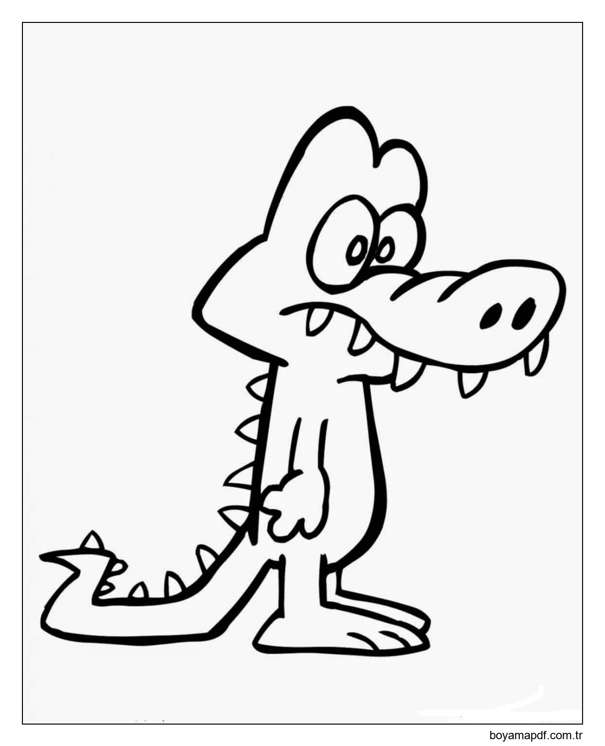 Üzgün Timsah Boyama Sayfası