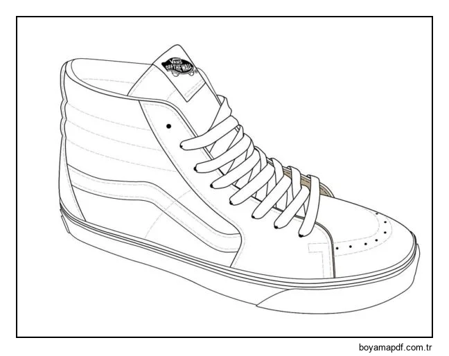 Vans gençlik botları. Boyama Sayfası
