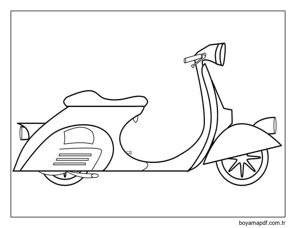 Vespa Scooter Boyama Sayfası