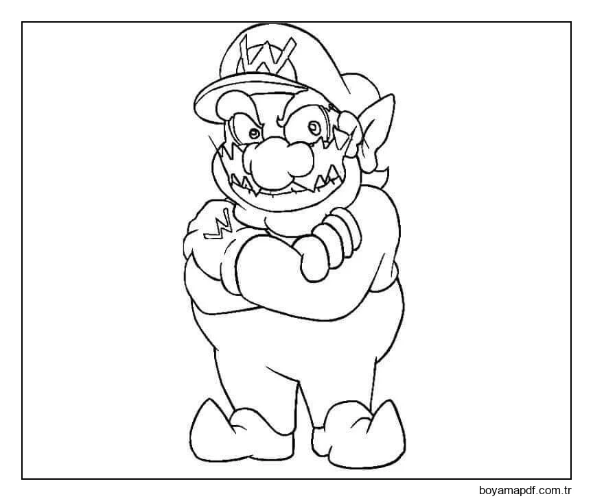 Wario Ayakta Boyama Sayfası