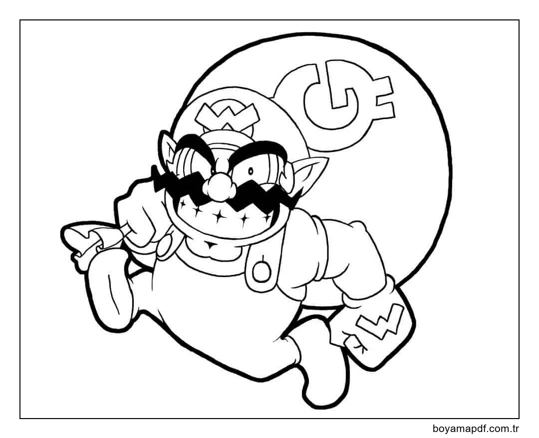 Wario Eğlenceli Boyama Sayfası