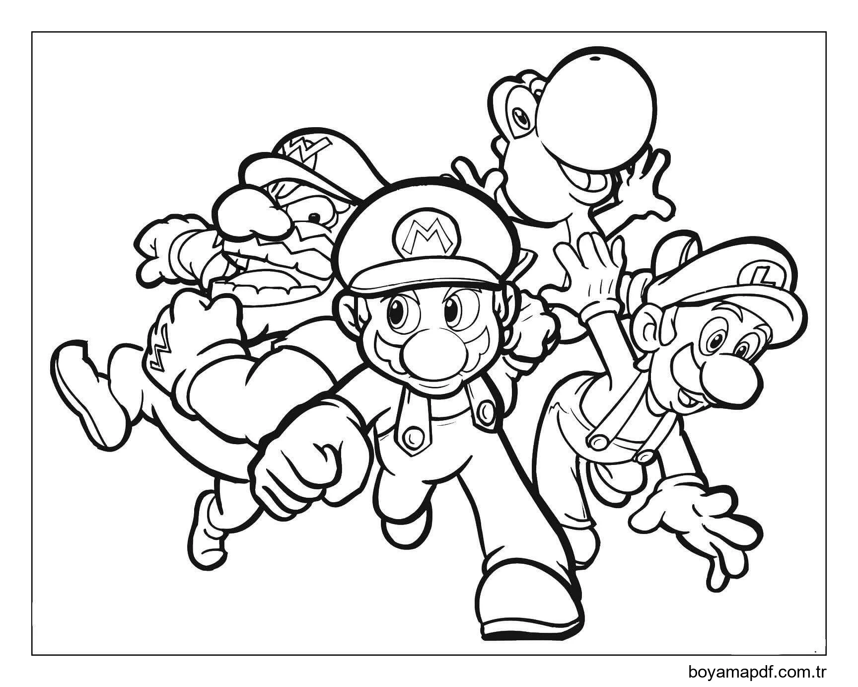 Wario ve Karakter Boyama Sayfası
