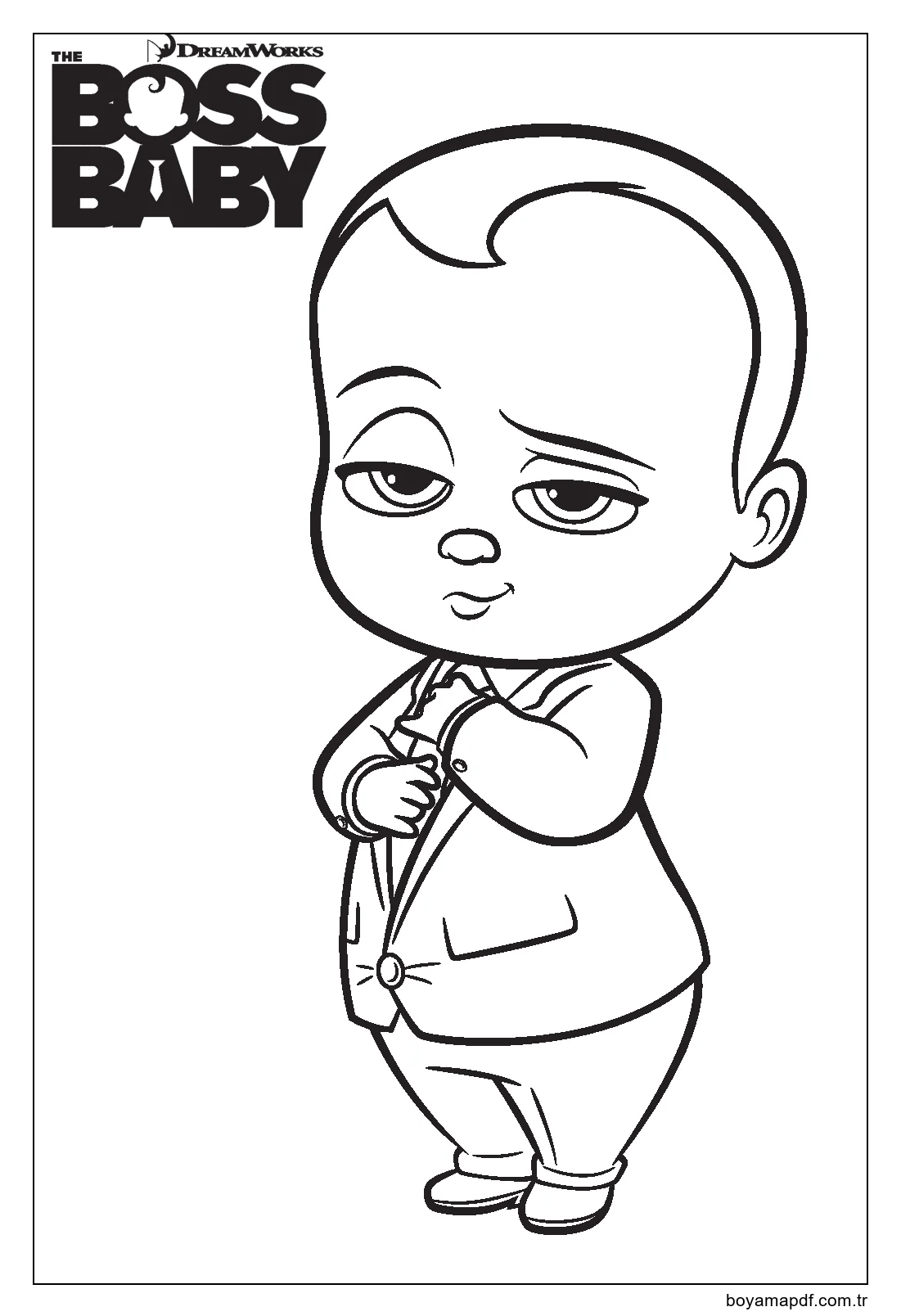 Yakışıklı Patron Bebek Boyama Sayfası