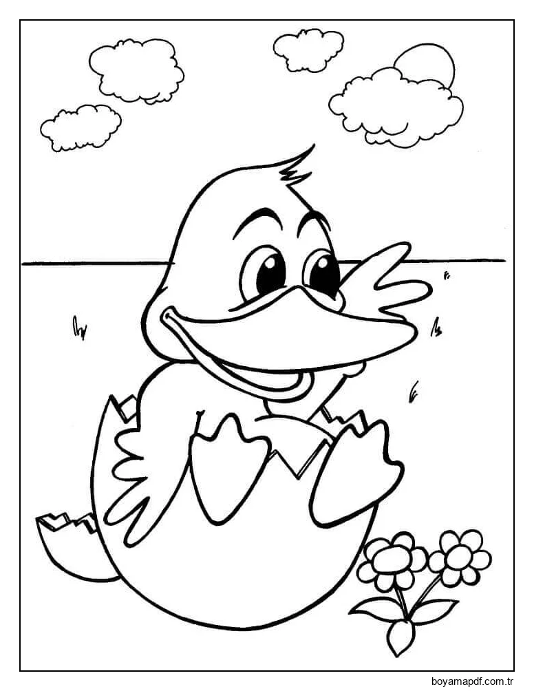 Yavru ördek Boyama Sayfası