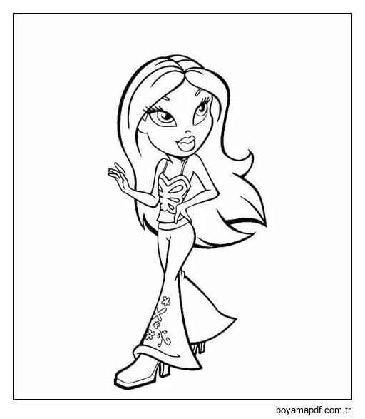 Yazdırılabilir Bratz Anahat Boyama Sayfası