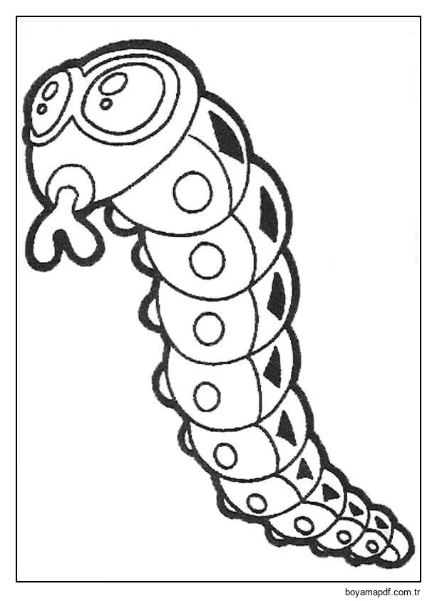 Yokomon Solucanı Boyama Sayfası