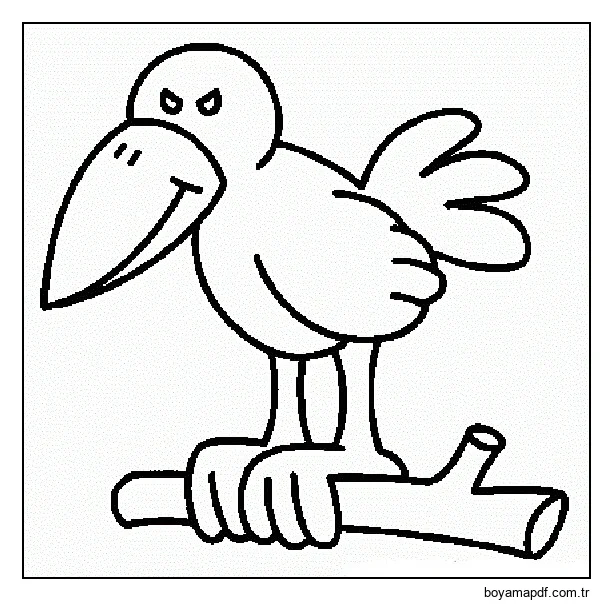 Ahşap Kuzgun Boyama Sayfası