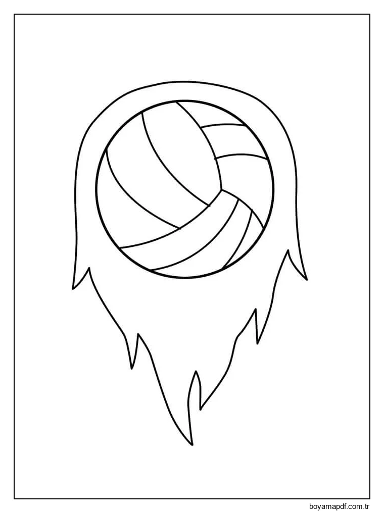 Alevli Temel Voleybol Boyama Sayfası