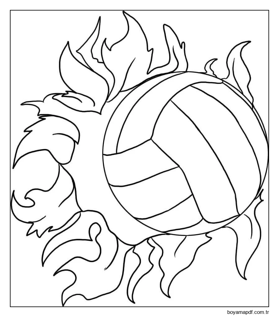 Alevli Voleybol Boyama Sayfası