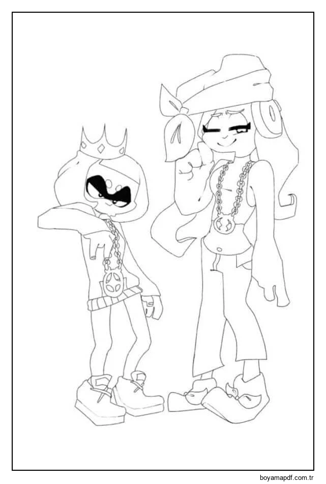 Altın Zincirli Moda Kızları karakter çizimi