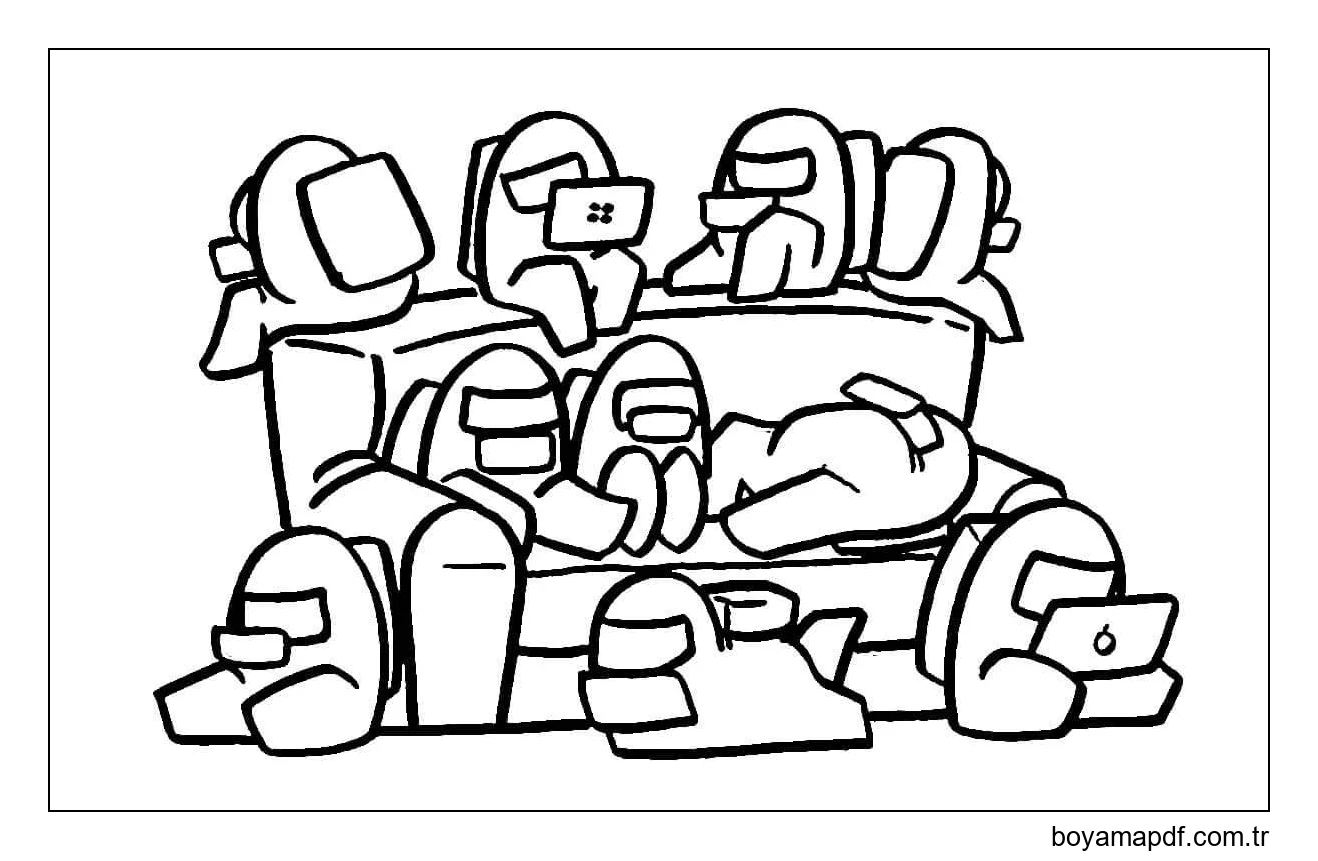 Among Us Evde karakter çizimi