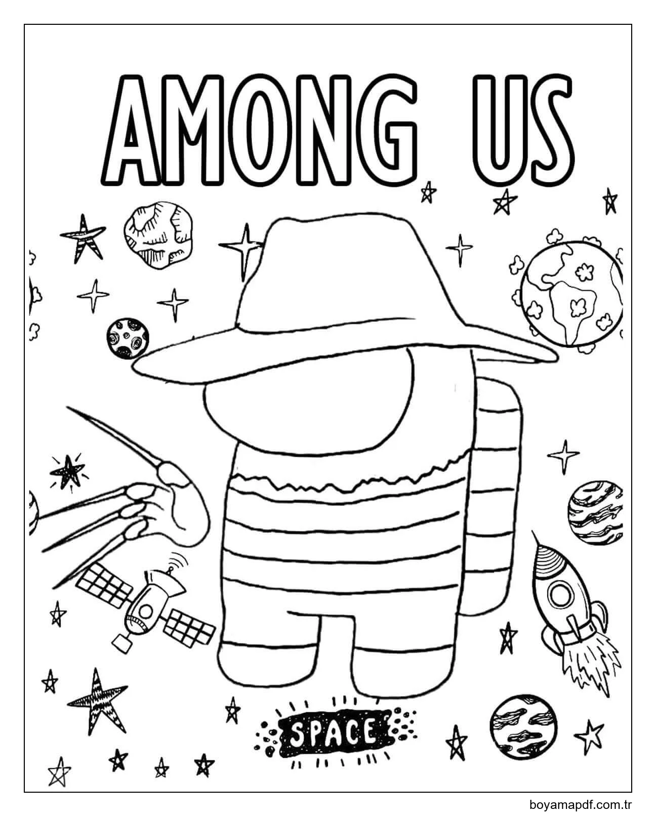 Among Us Freddy Krueger karakter çizimi