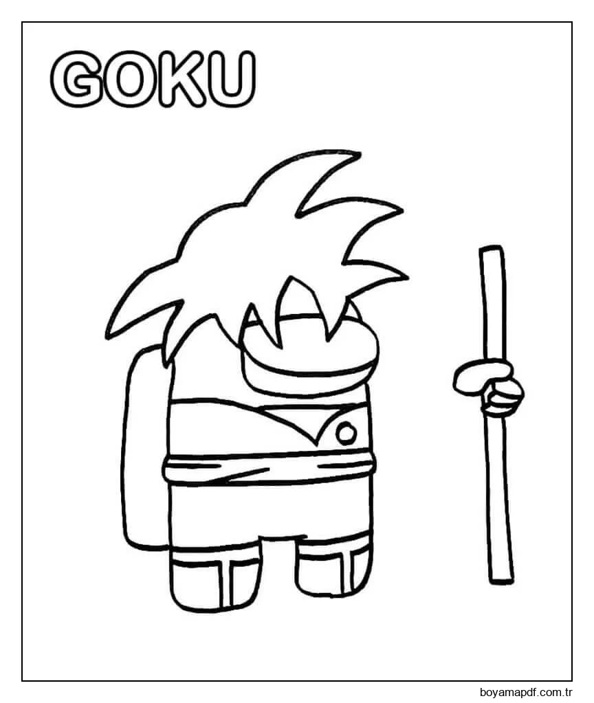Among Us Goku karakter çizimi