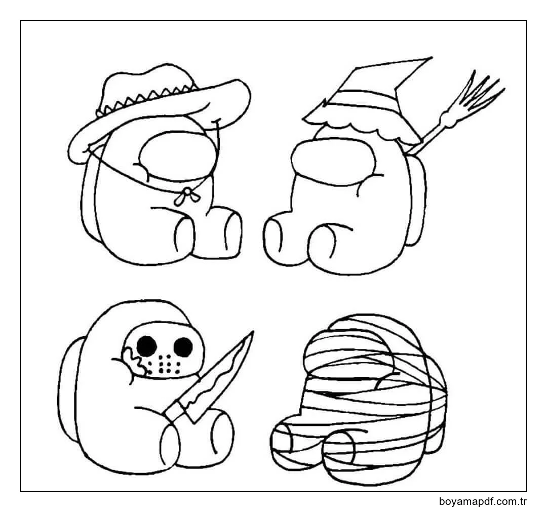 Among Us Hallowe'en karakter çizimi