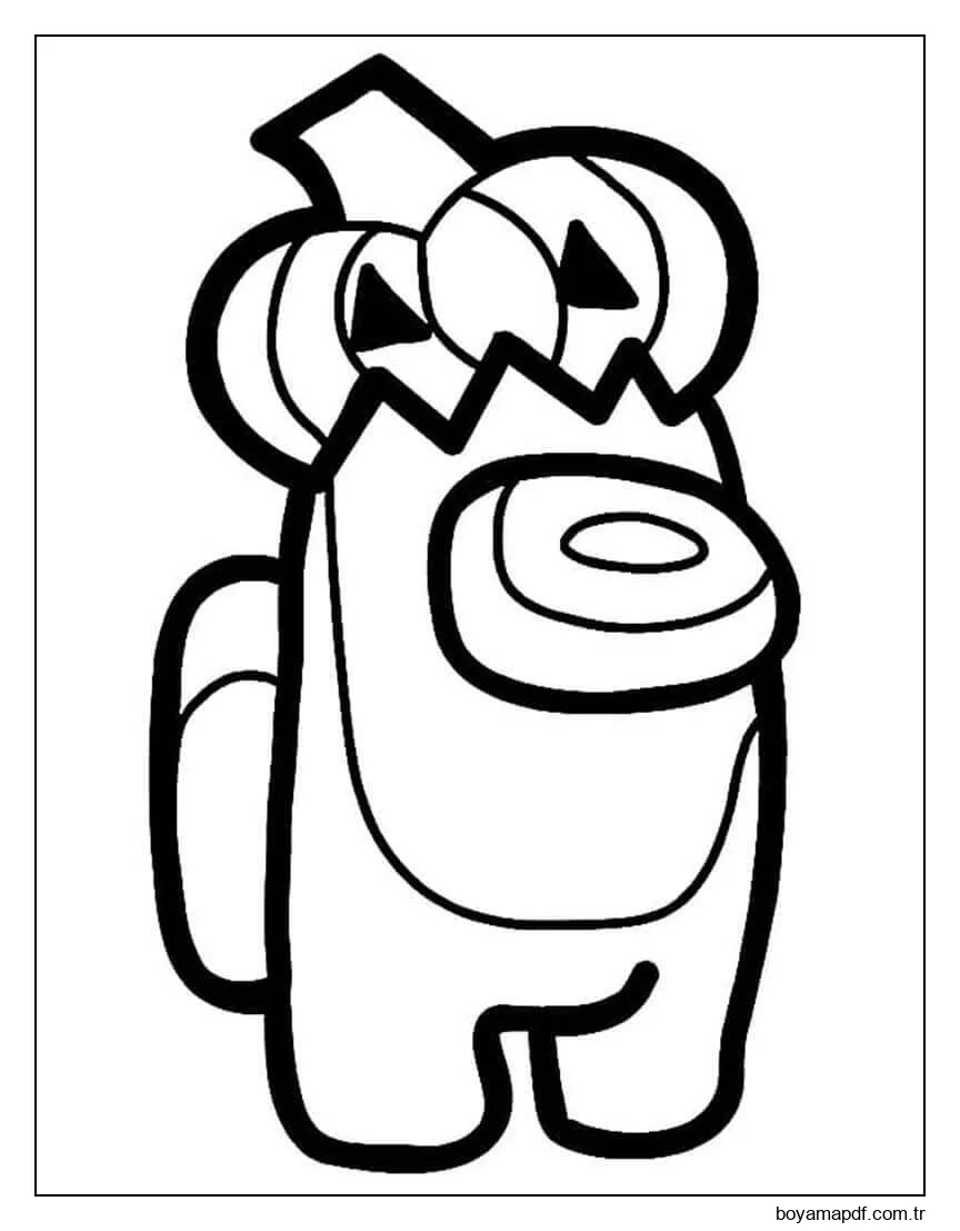 Among Us Kabak Şapkalı karakter çizimi