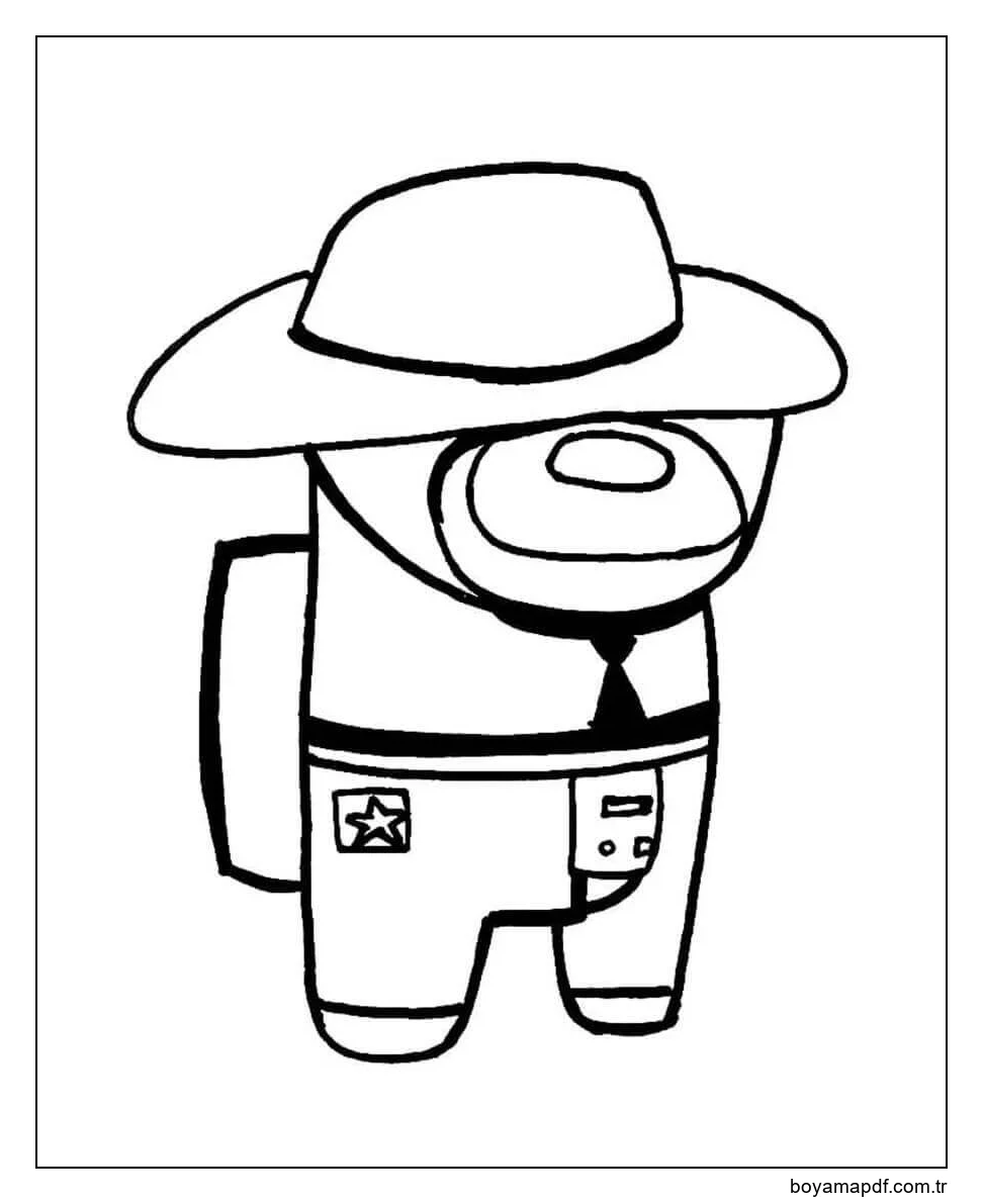 Among Us Kovboy karakter çizimi