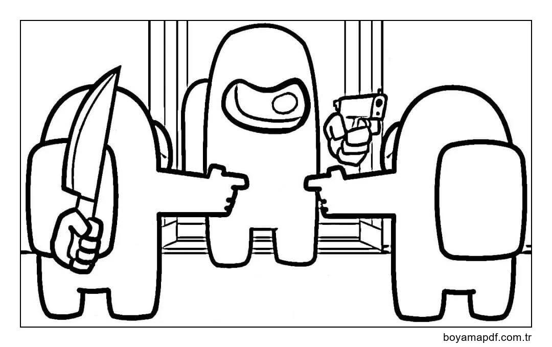 Among Us Mücadele Etmek karakter çizimi