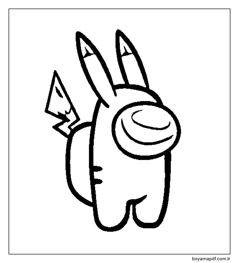 Among Us Pikachu karakter çizimi