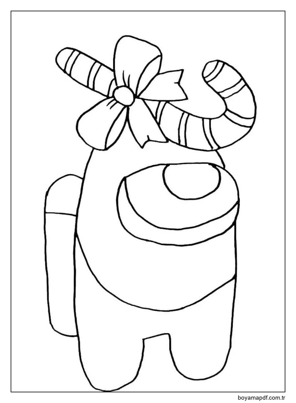 Among Us Şeker Kamışı Ile karakter çizimi