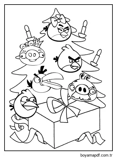 Angry Birds Noel'de Boyama Sayfası