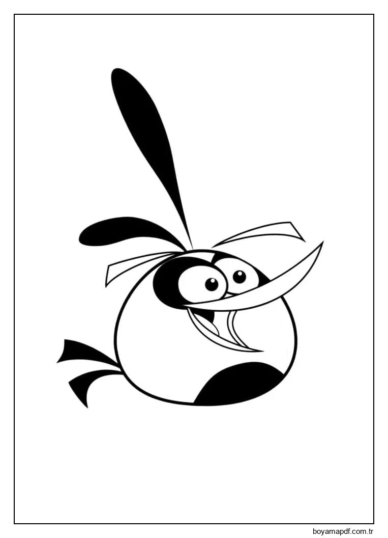 Angry Birds'ün Eğlenceli Turuncu Kuşu Boyama Sayfası