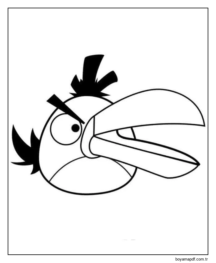 Angry Birds'ün Kara Kuşu Boyama Sayfası
