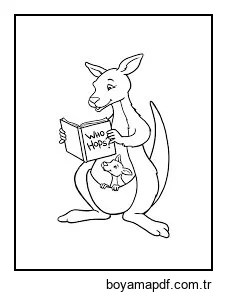 Anne ve Bebek Kanguru Okuması karakter çizimi