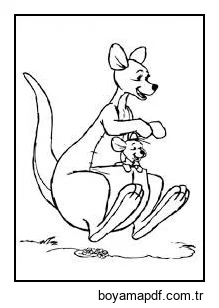 Anne ve Bebek Kanguru Zıplama karakter çizimi